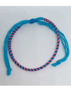 Blue and Pink Thread Bracelet