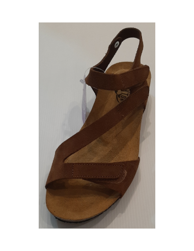 Brown Leather Sandals Velcro Closure...