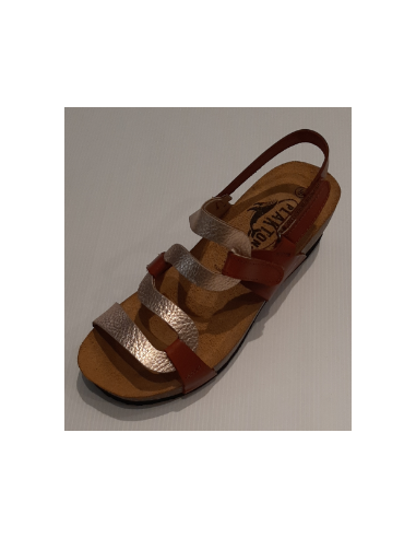Women's Two-tone Leather Sandals...