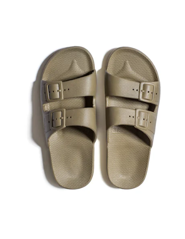 Kaki Double Strap Sandals