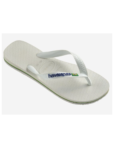 Havaianas Brasil Logo White Flip Flops