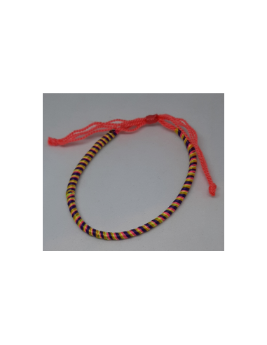 Mauve Yellow Double Thread Bracelet