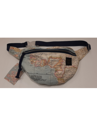 Blue World Map Waist Bag