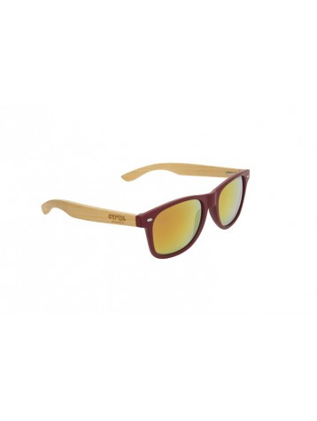 SUNGLASSES FROM COOL WOOD FRAME MODEL WOODY CRYSTAL RED